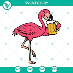 Flamingo Drinking Beer SVG - Cute and Playful Instant Download
