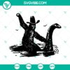 Bigfoot riding Loch Ness Monster SVG - Unique Sasquatch design for cut files, perfect for crafts and projects.