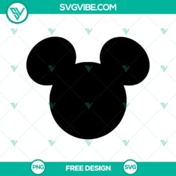 Mickey Head SVG Cut File for free download - Iconic cartoon design with a mouse silhouette, perfect for crafting projects.