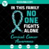 Cervical Cancer Awareness SVG design: "In This Family No One Fights Alone" - Instant Download. Family support, cancer awareness SVG.