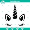 Unicorn SVG Bundle featuring face, monogram, clipart & cut file for Cricut, perfect for crafts and projects.