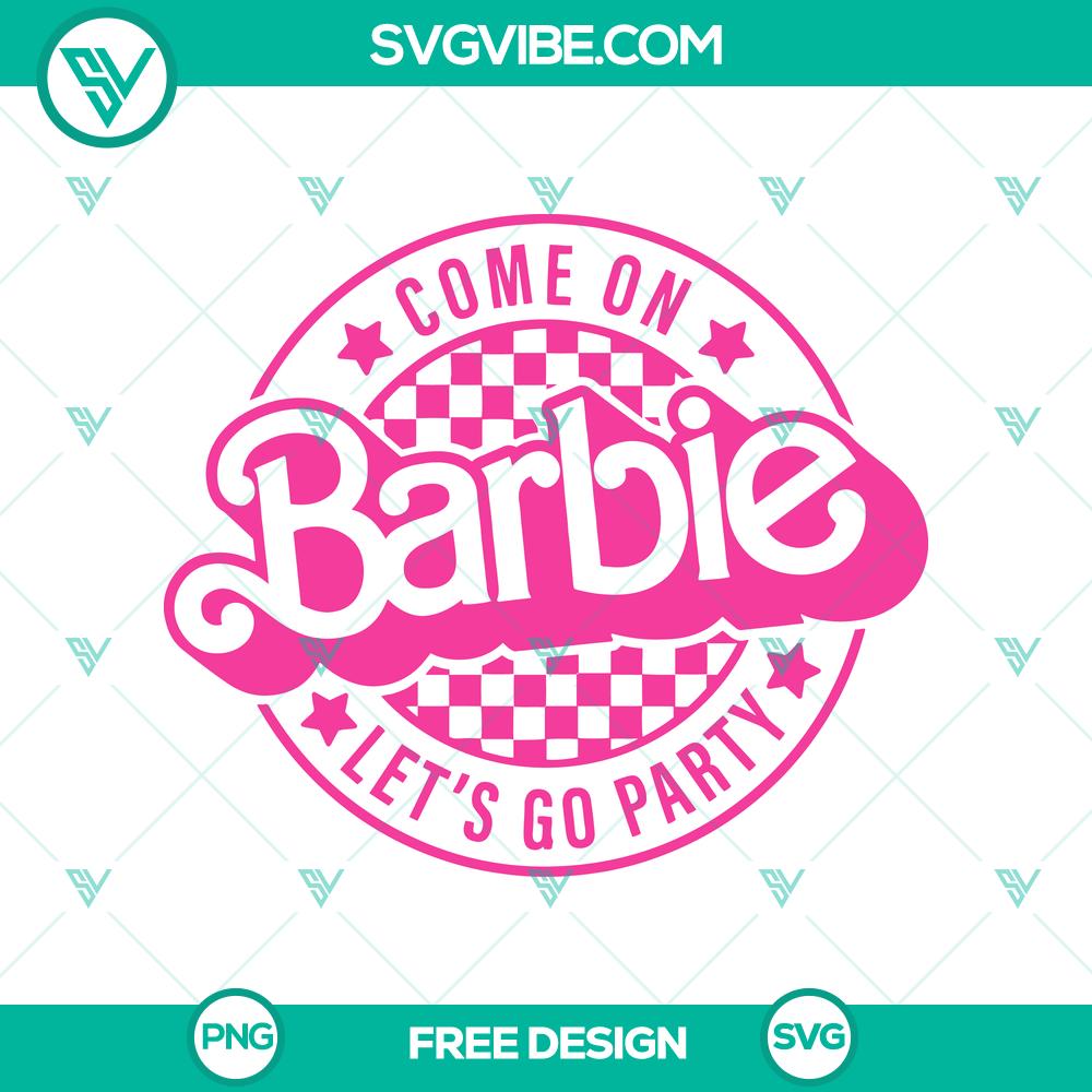 Barbie Let’s Go Party SVG Cut File – Free Fun Celebration Design Barbie Let’s Go Party SVG Cut File for free download - Fun Celebration Design with Barbie silhouette, perfect for party decorations.