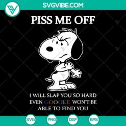 Angry Snoopy SVG cut file for instant download, funny design for crafts.