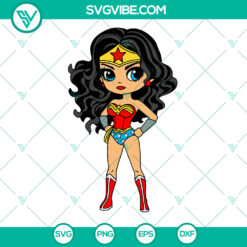 Wonder Woman Chibi SVG | Superhero DC Comics Female Hero Art