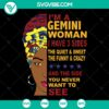 Gemini Woman SVG design for 3 Sided Gemini Girl Shirt, perfect Birthday or Anniversary Gift, featuring Black Girl Cut Files.