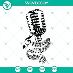 Music Microphone SVG Cut File - Silhouette Design for Cricut