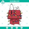 Snoopy Merry Christmas lights SVG cut files for holiday crafting.