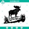 Moose stencil and elk cut file digital designs in SVG, PNG, and Silhouette formats for Cricut crafting projects.