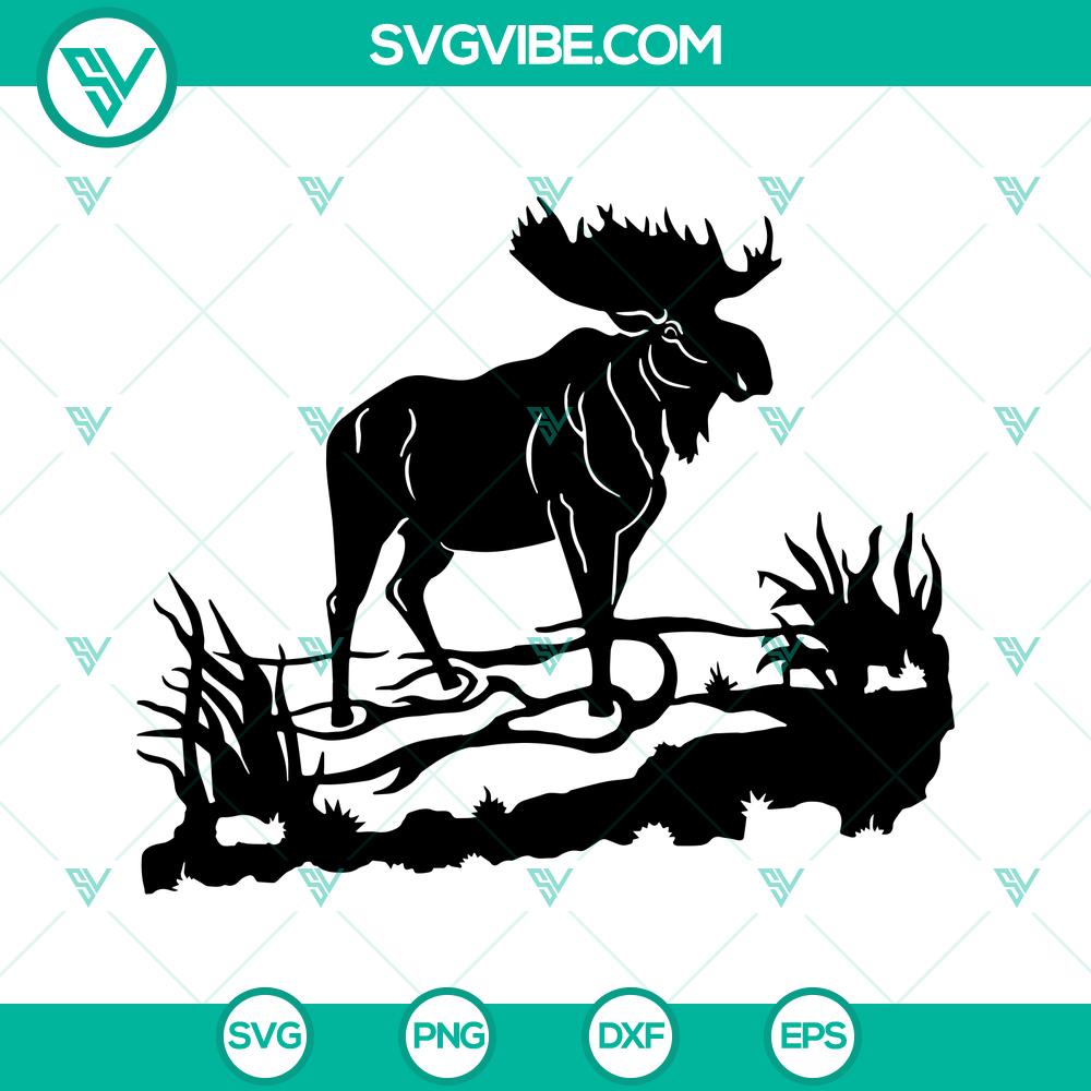 Moose Stencil and Elk Cut File – SVG, PNG, Silhouette – Digital Files for Cricut Moose stencil and elk cut file digital designs in SVG, PNG, and Silhouette formats for Cricut crafting projects.