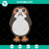Star Wars Last Jedi Porg SVG cut file for Cricut & Silhouette machines, featuring a cute Porg character design. Perfect for crafting.