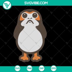 Star Wars Last Jedi Porg SVG cut file for Cricut & Silhouette machines, featuring a cute Porg character design. Perfect for crafting.