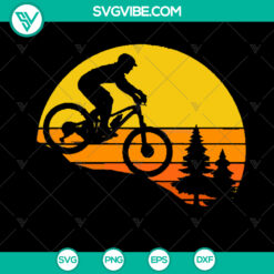 Sunset Retro Mountain Bike SVG - Cycling &amp; Mountain Biking Design