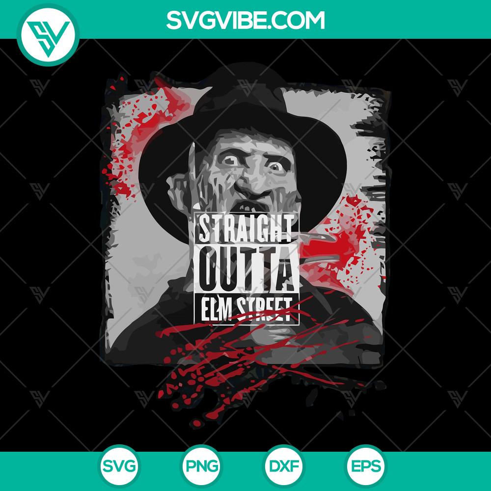 mockup-93438759.jpg Straight Outta Elm Street SVG featuring Freddy Krueger. Perfect for Halloween. Instant Download for horror fans.