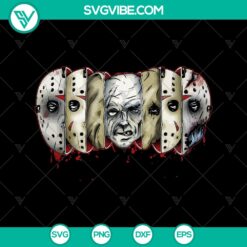 Jason Voorhees hockey mask with humorous twist, Halloween SVG design. Instant download for crafts and decor.