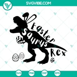 Easter Dinosaur SVG Bundle: Easter Saurus Rex, T-Rex Bunny, Boy Kid Dino - PNG Cut Files