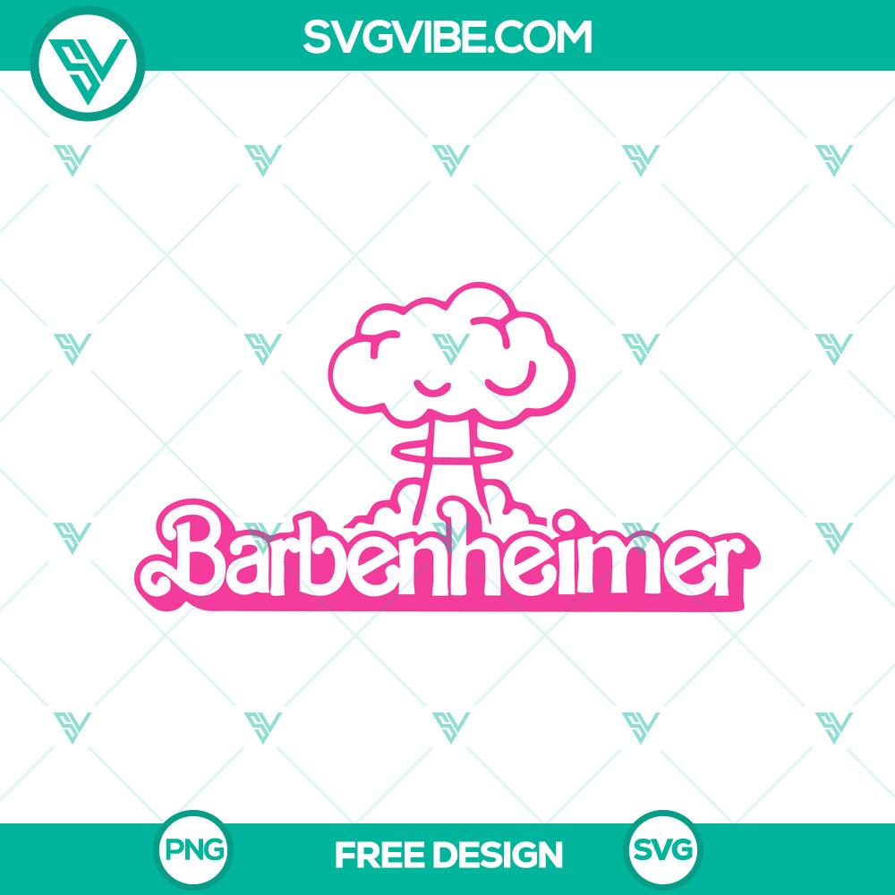 Barbenheimer Outline SVG Cut File – Free Minimalist Crossover Design Barbenheimer outline SVG cut file showcasing a minimalist crossover design, perfect for crafting projects.