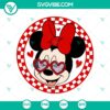 Minnie Mouse Valentine's Day SVG with checkered pattern, perfect for crafts and DIY projects. Disney-themed design in various file formats.