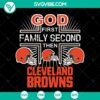 Cleveland Browns NFL SVG logo bundle with God First Family Second theme, instant downloadable sports design.