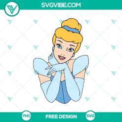 Cinderella SVG cut file featuring a free classic Disney princess design. Perfect for crafting projects.