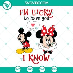 Mickey and Minnie Mouse love SVG design for Valentines Day, instant download.