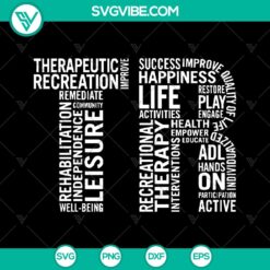 Therapeutic Recreation Recreational Therapist SVG Cut Files - Instant Download