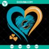 Miami Dolphins heart logo SVG for NFL football teams, ideal for Super Bowl SVG designs.