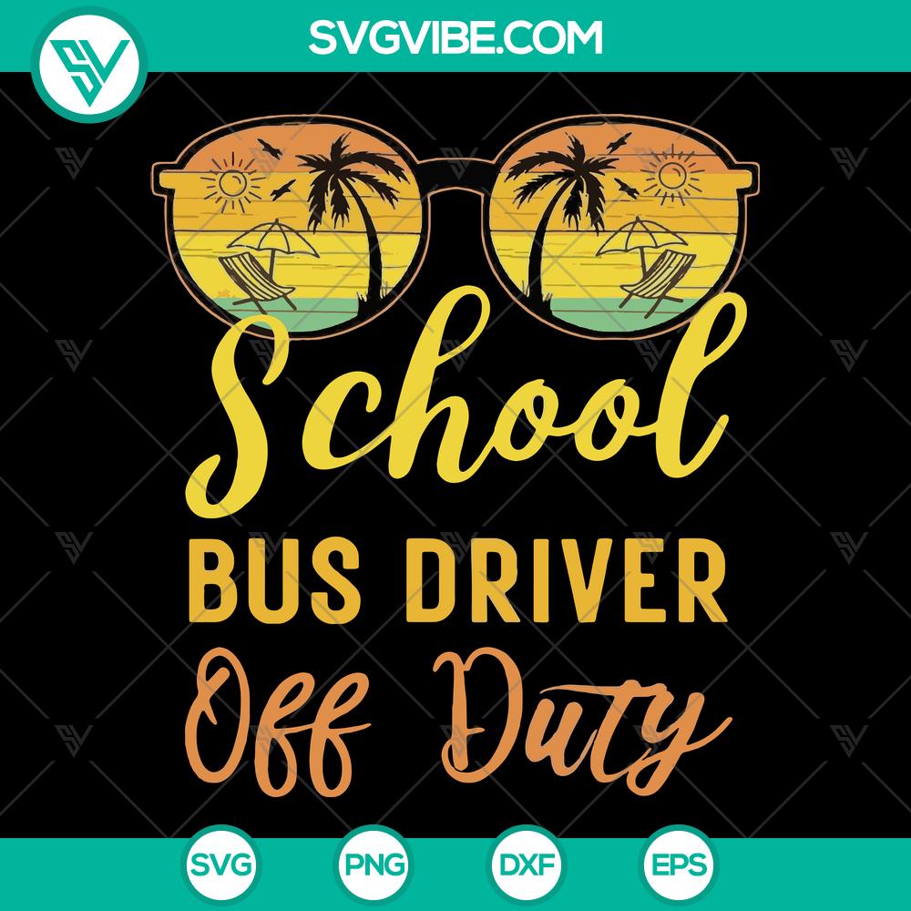 mockup-967426350.jpg School bus driver off-duty SVG & PNG cut files with amusing back-to-school and summer vacation designs for digital crafting.