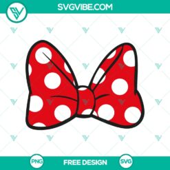 Free Minnie Mouse bow SVG cut file with adorable design, perfect for crafting projects.