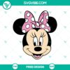 Minnie Mouse head SVG cut file, a free iconic character design for crafting projects. Perfect for Disney fans and handmade creations.