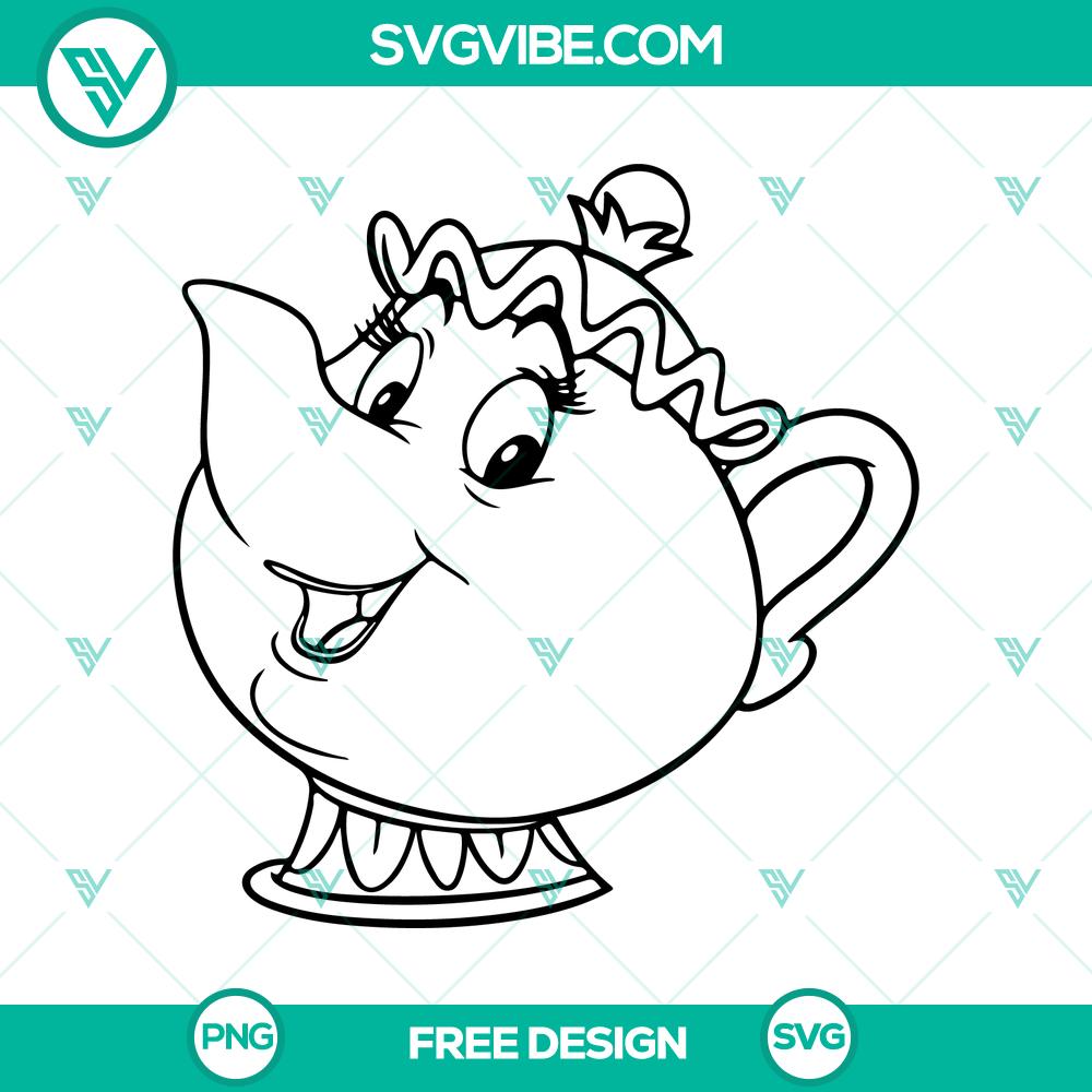 Mrs. Potts SVG Cut File – Free Charming Teapot Character Design Mrs. Potts SVG cut file featuring a charming teapot character design, free download. Ideal for crafts and DIY projects.