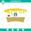 Bee Starbucks SVG Wrap Cricut Files featuring a Honeycomb Design for crafting and DIY projects.