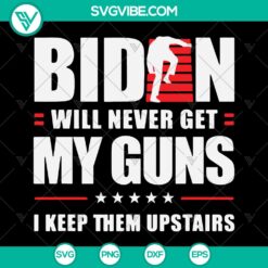 SVG design of America with Biden, fall theme, gun rights message. Instant download.