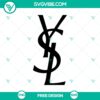 Yves Saint Laurent logo SVG cut file, free elegant logo design in high-quality vector format for fashion projects.