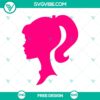 Barbie head silhouette SVG cut file with iconic design perfect for DIY crafts and projects.