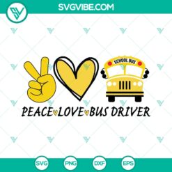 School Bus Driver SVG | Back to School Love Peace Name Frame Monogram PNG