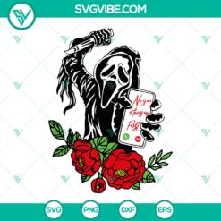 Ghostface calling SVG with a humorous Halloween Scream Ghost Face design pack, perfect for spooky projects.