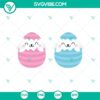 Easter Bunny SVG with Baby Bunny Egg, Boy and Girl PNG Clipart in Pink and Blue. Toddler Egg Cut Files Vector DXF Machine Design for Instant Download.