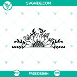 Half Sunflower SVG Cut File, Free Floral Design for Crafts, Scrapbooking, and Decor.