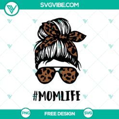 Mom Life Leopard SVG Cut File - Free Stylish Animal Print Design for Cricut and Silhouette Machines.