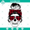 Mom Life Skull Buffalo SVG and Merry Christmas design perfect for Christmas Mom, with festive and fun holiday elements.