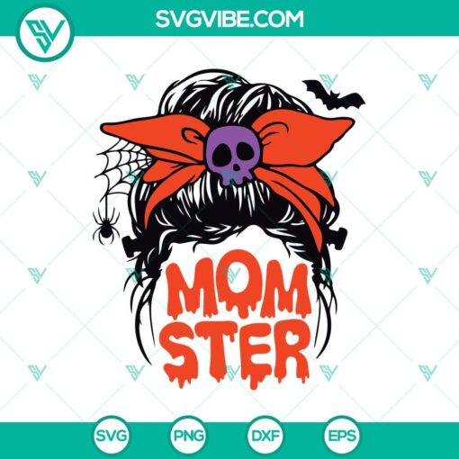 momster messy bun svg halloween messy bun svg momster halloween svg