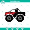 Halloween-themed Monster Fire Truck SVG with spooky design perfect for DIY projects and crafts.