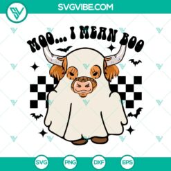 Animal, Halloween, SVG Files, Moo I Mean Boo SVG DXF EPS PNG Cut Files, 2