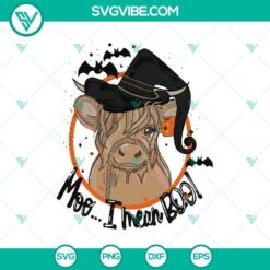 Animal, Halloween, SVG Files, Moo Mean Boo SVG DXF EPS PNG Cut Files, Halloween 3