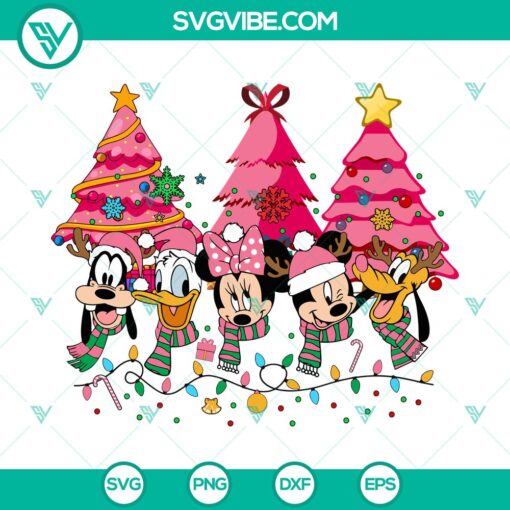 mouse and friends pink christmas svg dxf eps png files