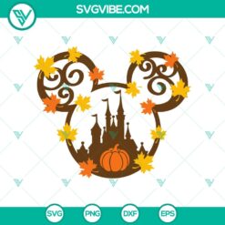 Mouse Fall Castle SVG featuring Walt Disney and Mickey Mouse characters. Perfect for crafts and Disney-themed projects.