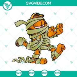 Mummies Garfield in Funny Halloween SVG design, ideal for Halloween crafts and projects.