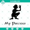 Lord of the Rings Gollum SVG, featuring the text "My Precious," ideal for fans of the fantasy series.