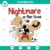 Nightmare On Main Street Mickey Halloween SVG Cut Files for Cricut & Silhouette with Pumpkin, Bat and Witch Hat Designs.