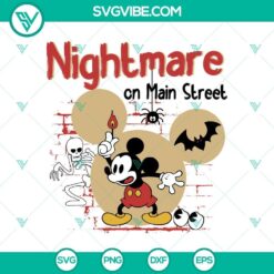 Nightmare On Main Street Mickey SVG DXF EPS PNG Cut Files, Halloween SVG File, Halloween Cricut &amp; Silhouette Designs